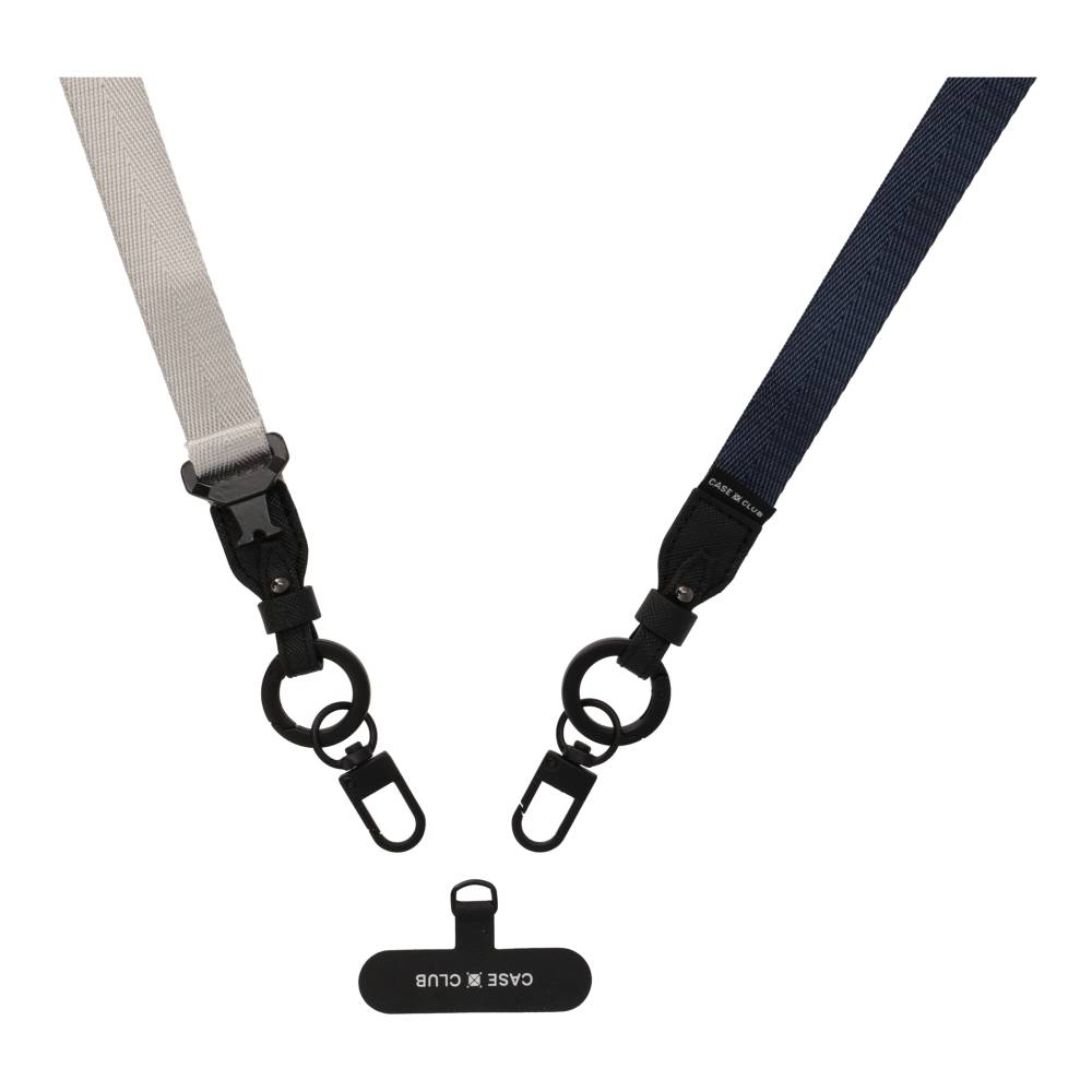 navy/grey crossbody 2 in 1 lanyard